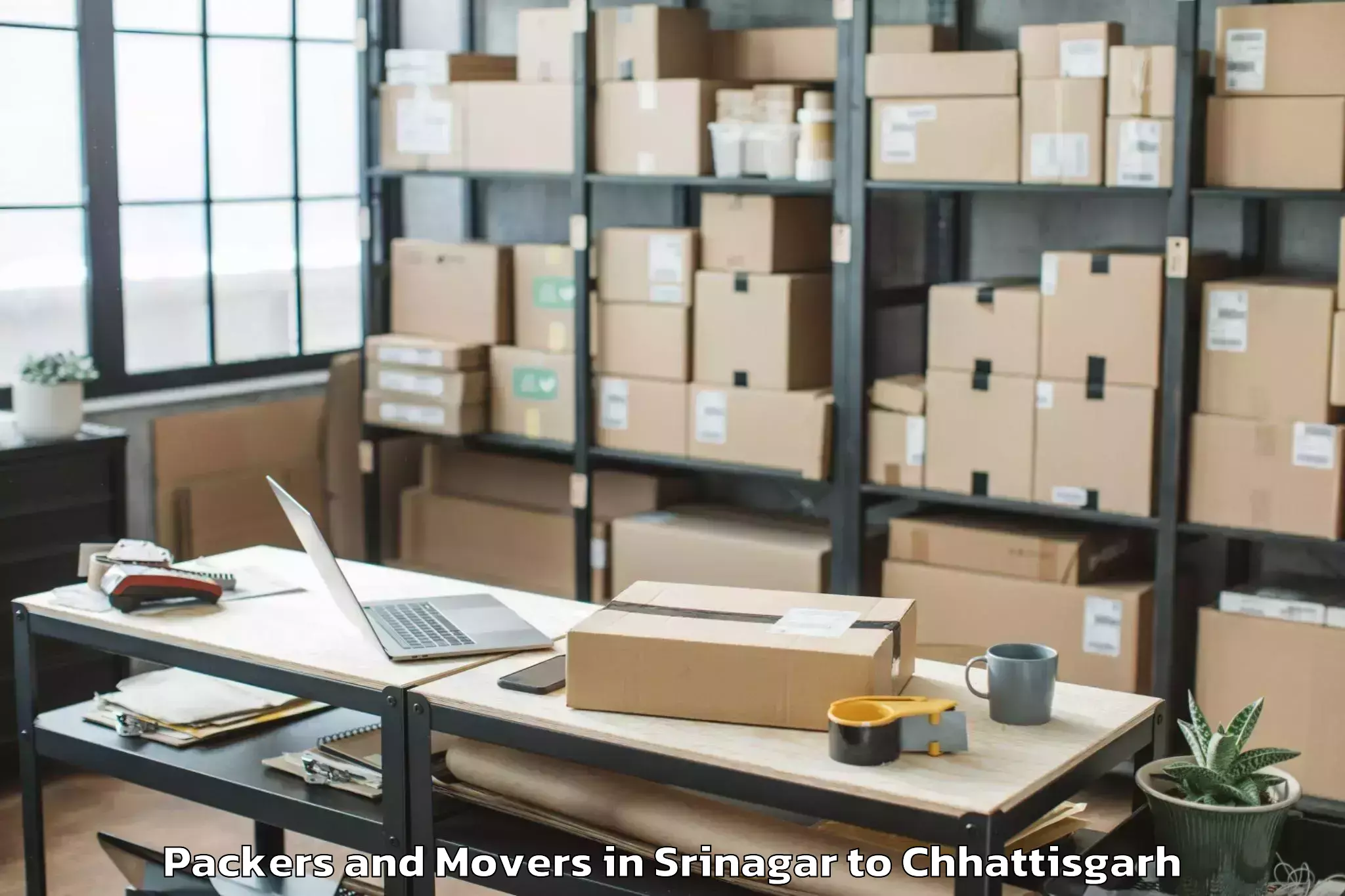 Srinagar to Bijapur Chhattisgarh Packers And Movers